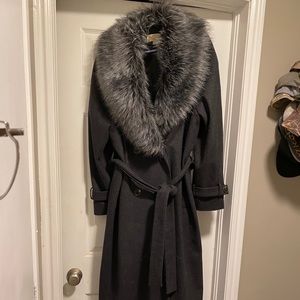 Michael Kors Fur Trimmed Trench Coat